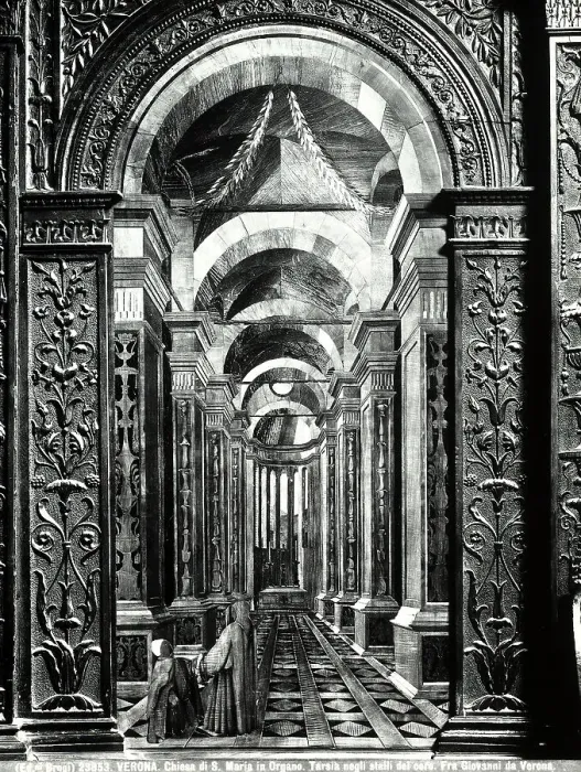 Gerahmter Druck : Kirche von S.Maria in Organo, Chor