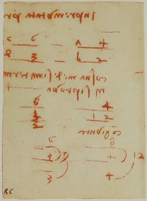 Stampa con cornice : Appunti di aritmetica; foglio appartenente al Codice Forster II