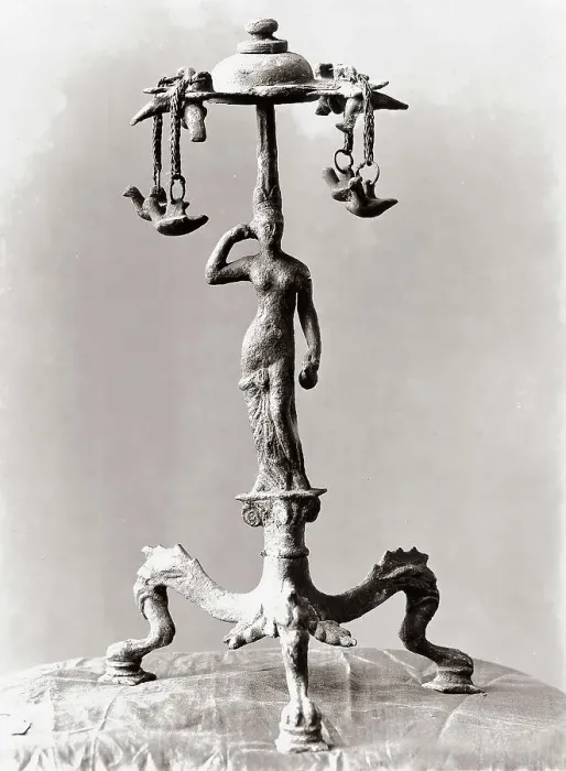 Stampa con cornice : Candelabro bronzeo