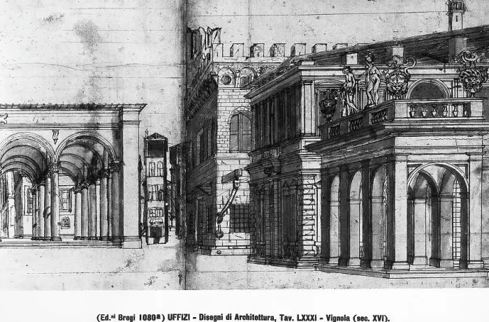 Stampa con cornice : Galleria degli Uffizi