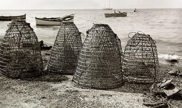 Stampa con cornice : Nasse da pesca