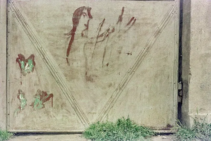 Stampa con cornice : Graffito su un cancello