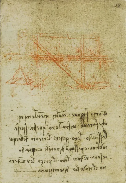 Stampa con cornice : Struttura idraulica; studio appartenente al Codice Forster III