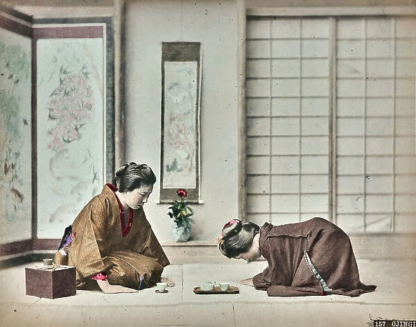 'Japan' album: Two women during the ceremony of hospitality, Japan
