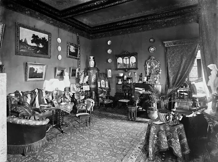 Gerahmter Druck : Salon in der Villa Borghese