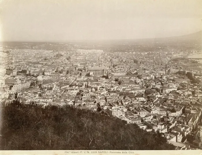 Stampa con cornice : Panorama della citta di Napoli