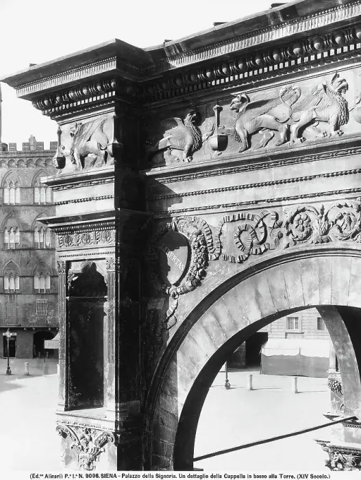 Stampa con cornice : Particolare della parte superiore della Cappella di Piazza