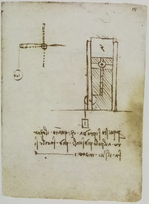 Gerahmter Druck : Ein Physikversuch; Eintrag im Codice Forster II, c.111r, aus dem 15. Jahrhundert Gerahmter Druck : Ein Physikversuch; Eintrag im Codice Forster II, c.111r, aus dem 15. Jahrhundert