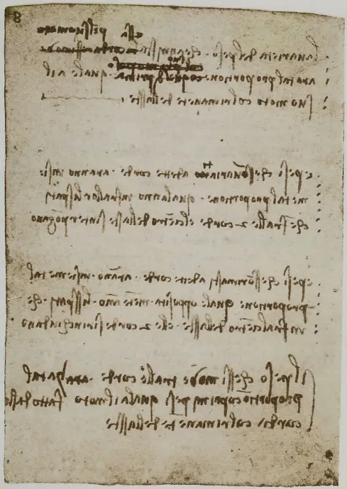 Impresión enmarcada : Riflessioni e appunti de física; página 151v del Codice Forster II, conservado en el Victoria and Albert Museum de Londres.
