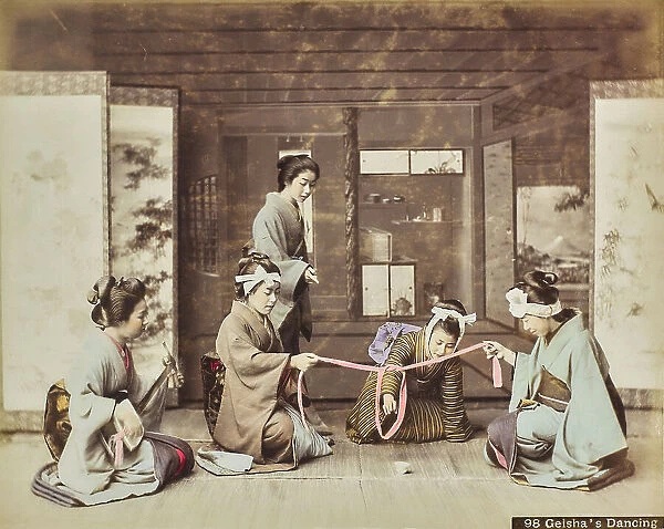 A ritual dance of the geisha, Japan