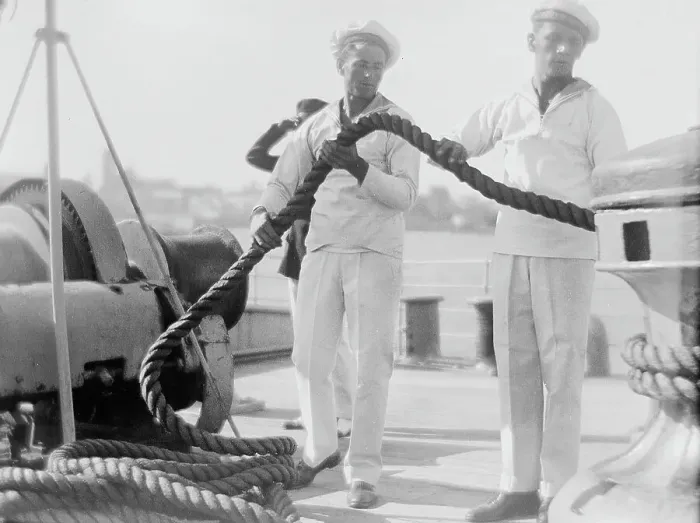 Stampa con cornice : Marinai al lavoro Stampa con cornice : Marinai al lavoro