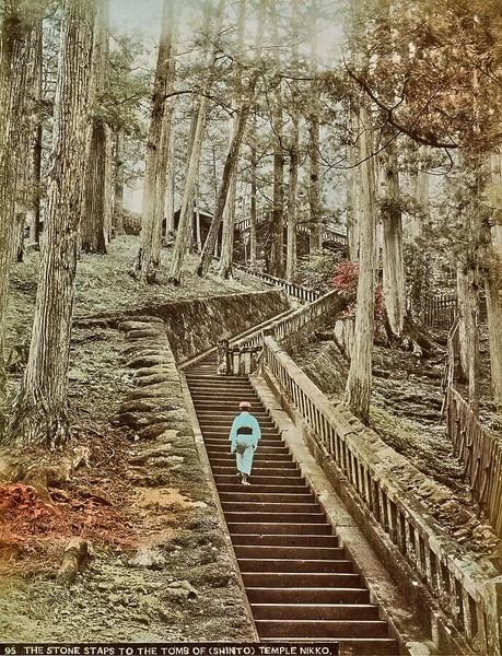 Stairway to the tomb of temple in Nikko, Japan