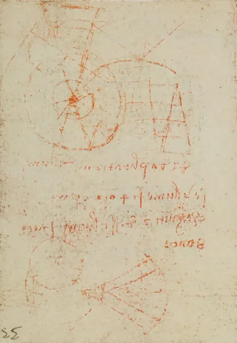 Stampa con cornice : Studio sulla luce; disegno appartenente al Codice Forster III