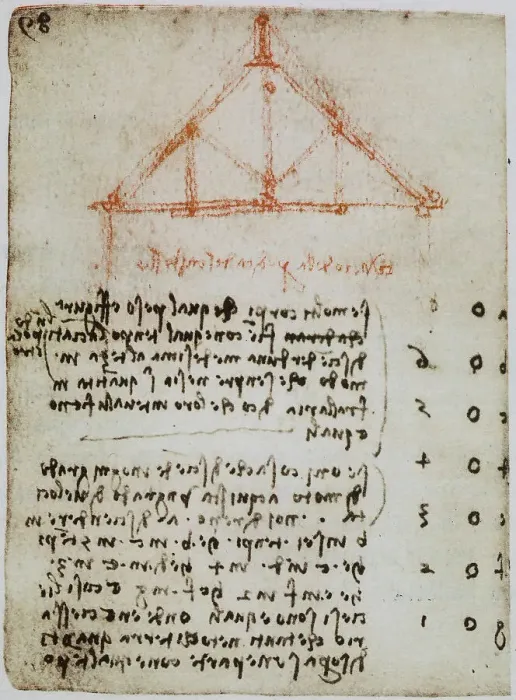 Stampa con cornice : Studi sulla velocita di caduta dei corpi ; foglio appartenente al Codice Forster II