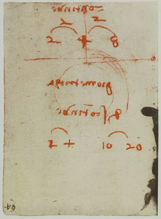 Stampa con cornice : Studio sui numeri; foglio appartenente al Codice Forster II