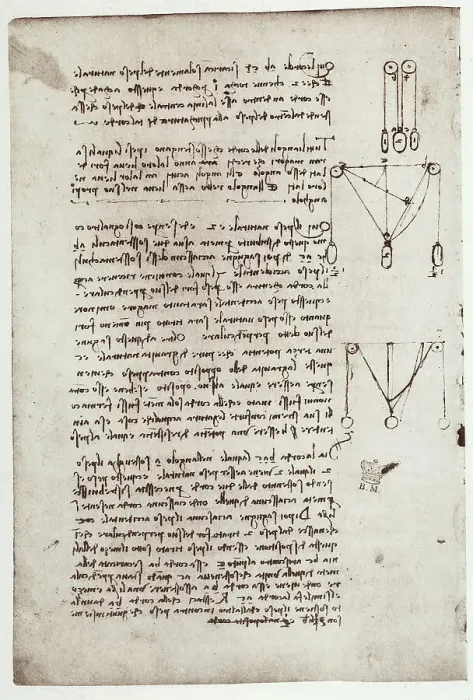 Stampa con cornice : Studio di fisica, scritto di Leonardo da Vinci appartenente al Codice Arundel 263