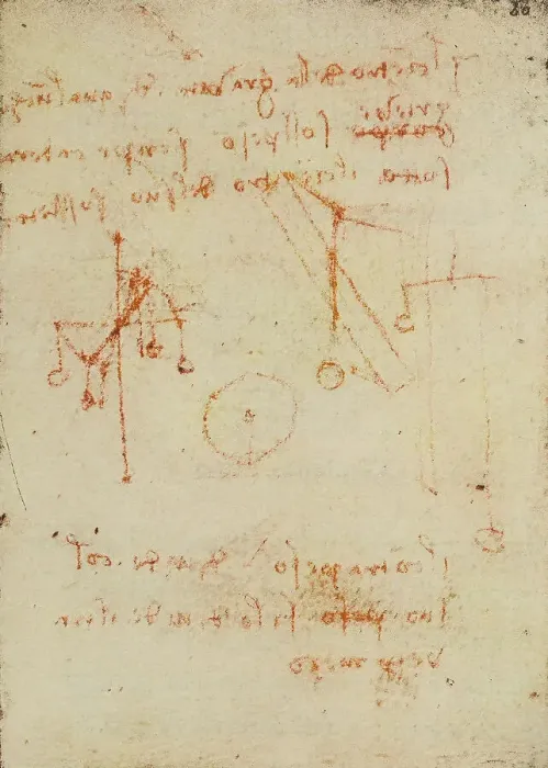 Stampa con cornice : Studio sui pesi e sulle leve; scritto appartenente al Codice Forster III Stampa con cornice : Studio sui pesi e sulle leve; scritto appartenente al Codice Forster III