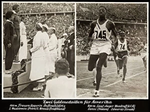 Images Dated 12th June 2008: 1936 Berlin Olympic Games: Award ceremony of the women's 100-meter dash
