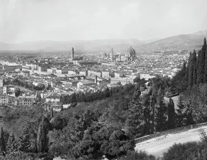 Firenze Stampe: Panorama di Firenze da San Miniato