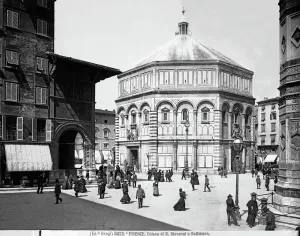 Firenze Stampe: Veduta del Battistero di San Giovanni a Firenze