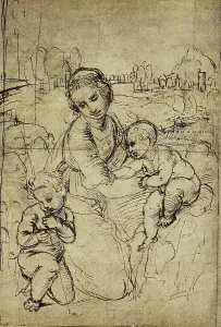Collezione Di Belle Arti - Disegni Stampe: Madonna col Bambino e San Giovannino