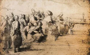 Collezione Di Belle Arti - Disegni Stampe: Disputa del Sacramento, disegno di Raffaello, conservato al British Museum di Londra