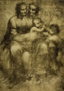 Collezione Di Belle Arti - Disegni Stampe: Madonna col Bambino, San Giovannino e Sant'Anna (Cartone di Sant'Anna o The Burlington House Cartoon)