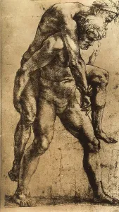 Collezione Di Belle Arti - Disegni Stampe: Enea porta sulle spalle il padre Anchise; studio preparatorio per gli affreschi nella Stanza dell'Incendio di Borgo