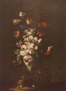 Fiore Stampe: Vaso di fiori; dipinto di Scuola Fiamminga conservato alla Galleria degli Uffizi, Firenze