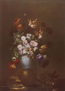 Fiore Stampe: Vaso di fiori; dipinto di Scuola Fiamminga conservato alla Galleria degli Uffizi, Firenze