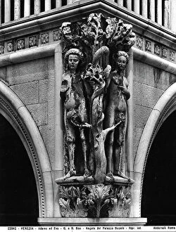Images Dated 26th May 2010: Adam and Eva, angular sculptural group, Calendario Filippo (1315 ca.-1355 ca.), Palazzo Ducale