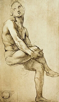 Images Dated 9th March 2011: Adam's Study for 'La Disputa del Sacramento', drawing, Raffaello Sanzio