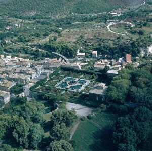 Images Dated 20th December 2007: Aerial view of Bagnaia: Villa Lante with its gardens and fountains