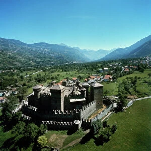 Images Dated 2nd October 2009: Aerial view of Fnis Castle in Valle d'Aosta