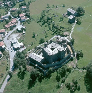 Images Dated 5th December 2007: Aerial view of Fnis Castle in Valle d'Aosta