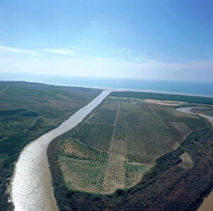 Images Dated 10th December 2007: Aerial view of the Modione river in the province of Trapani