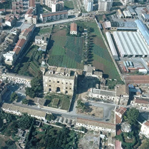Images Dated 17th December 2007: Aerial view of Palermo: the Zisa, Arabic Norman castle