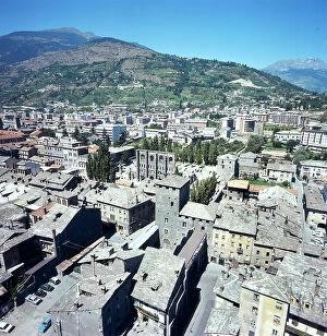 Images Dated 5th December 2007: Aerial view of the Roman Theater in Aosta