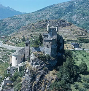 Images Dated 6th December 2007: Aerial view of Saint Pierre Castle in Aosta Province