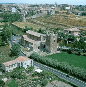 Images Dated 27th December 2007: Aerial view of Tuscania: the church of Santa Maria Maggiore and its bell tower