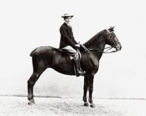 Images Dated 25th February 2008: Albert Spalding, the young violinist, on a horse