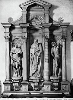 Images Dated 11th May 2010: Altar with St. Anthony the Abbot, St. Sebastian and St. Rocco, sculpted by Alessandro Vittoria