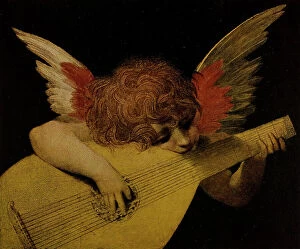 Images Dated 23rd February 2011: Angel musician, Rosso Fiorentino, Giovan Battista di Jacopo known as (1495-1540), Uffizi Gallery