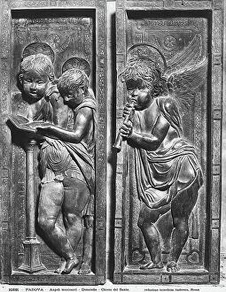 Images Dated 13th April 2010: Angels playing instruments, bas-relief by Donatello, the Basilica del Santo, Padua