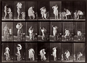 Images Dated 3rd December 2007: 'Animal Locomotion' (plate 493): sequence with a woman dressing