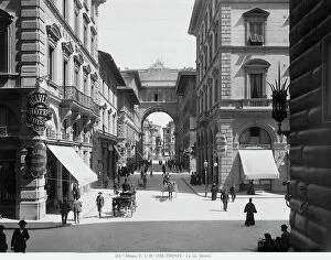 Florence Collection: Animated view of Via degli Strozzi in Florence