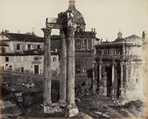 Images Dated 3rd November 2010: The arch of Septimus Severus and the temple of Saturn, Roman Forum, Rome