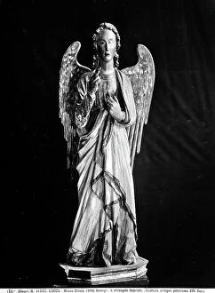 Images Dated 20th April 2012: Archangel Gabriel, polychromatic wooden statue preserved at the Civic Museum of Villa Guinigi in