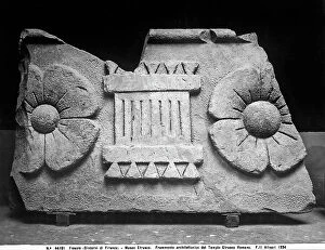 Images Dated 20th April 2012: Architectonic fragment belonging to the architrave of the Roman Temple of Fiesole