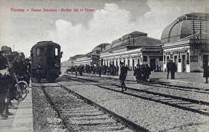 Images Dated 3rd May 2011: Arrival of the first train at the new Verona station